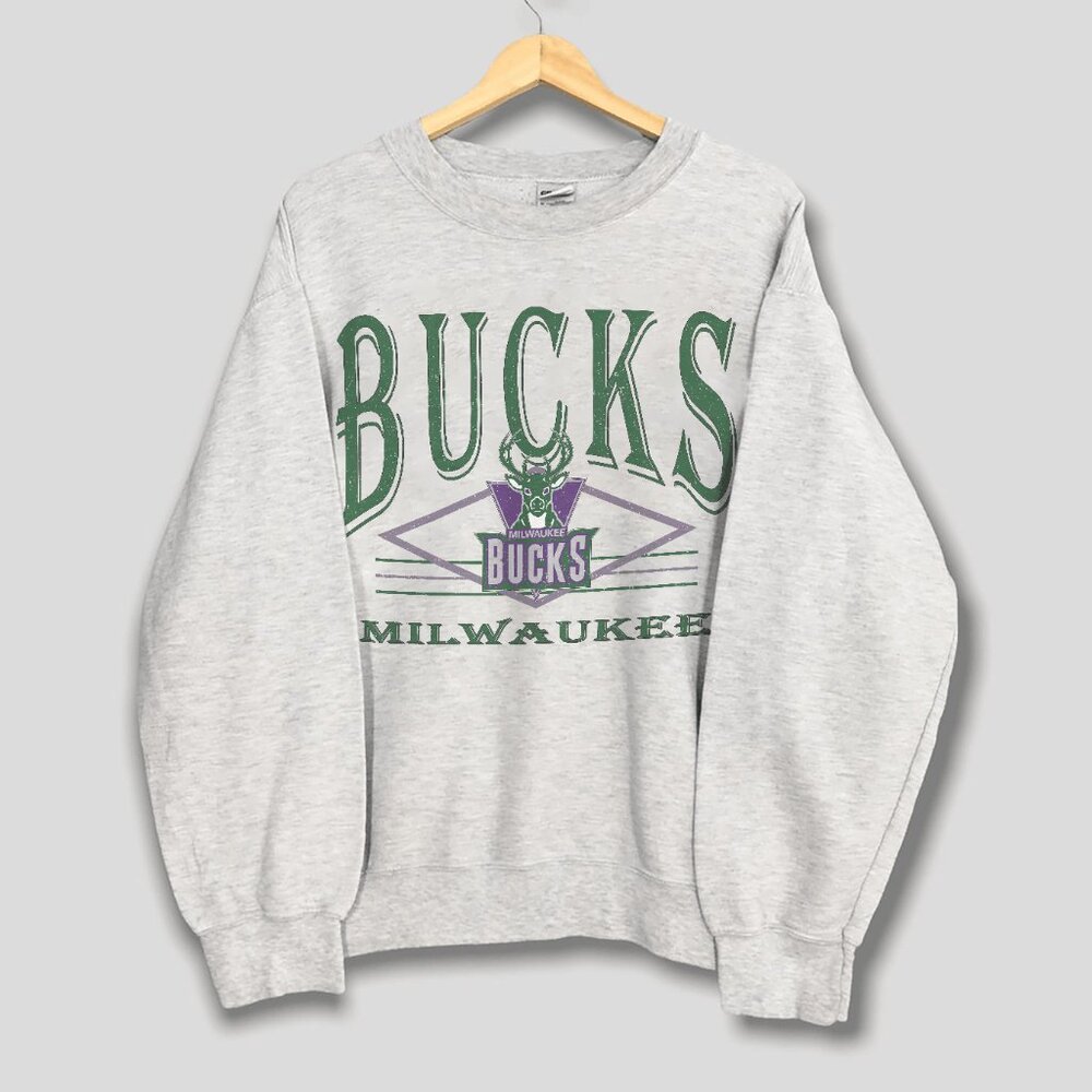 Vintage Milwaukee Bucks Basketball Sweatshirt, Retro Milwaukee Bucks Shirt Tee